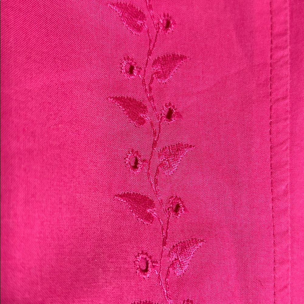 PIERRE CARDIN Y2K Naturalist Coquette Eyelet Embroidery Lined Cotton Jacket - Picture 12 of 16